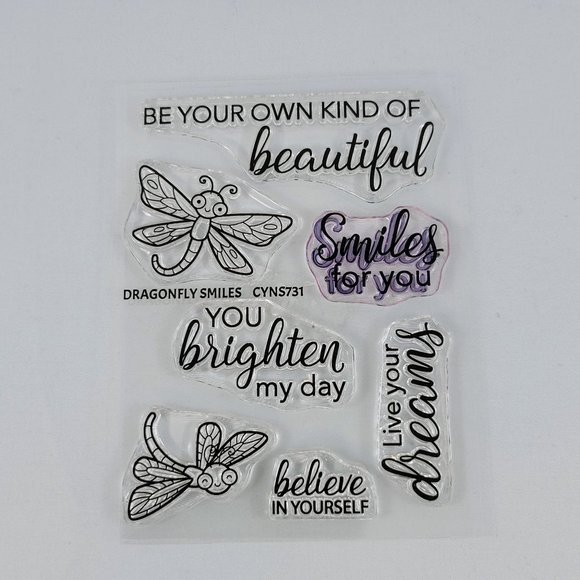 Dragonfly Smiles & Sentiment Stamps Clear Stamps Your Next Stamp Paper Crafts - Picture 8 of 11
